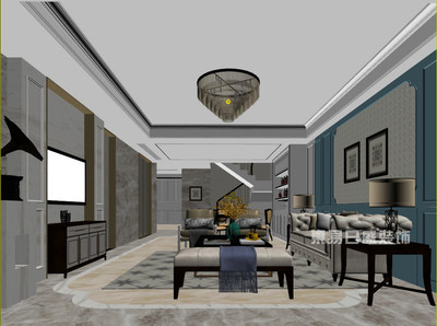 藍(lán)郡左岸 現(xiàn)代美式裝修 客廳設(shè)計圖效果圖_裝修效果圖大全2017圖片 1146450 -東易日盛裝飾
