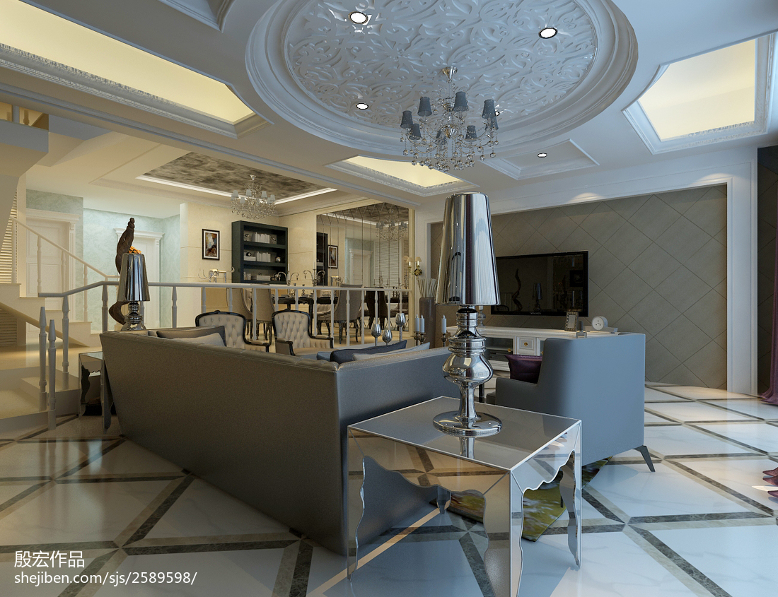 客廳浮雕圖案吊頂設(shè)計 &ndash; 設(shè)計本裝修效果圖
